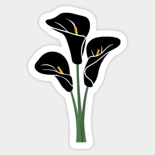 Black Calla lily Sticker